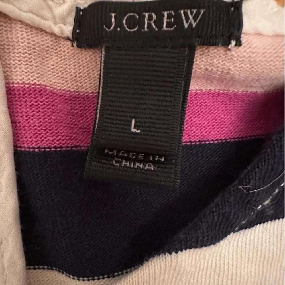 J Crew Color Block Long Sleeve Shirt  Zipper Back Womens Size L (c5)